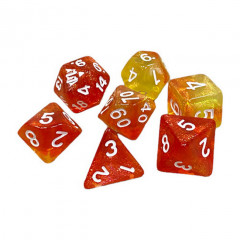 Набор кубиков RPG Double Color Glitter 7 Dice Set Orange-Yellow (g7dglitdc09)