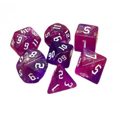 Набор кубиков RPG Double Color Glitter 7 Dice Set Pink-Purple (g7dglitdc03)