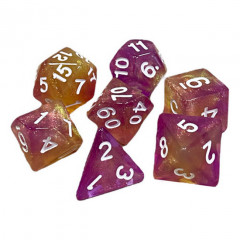 Набор кубиков RPG Double Color Glitter 7 Dice Set Yellow-Pink (g7dglitdc12)