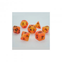 Набор кубиков RPG Double Color Glow in the dark 7 Dice Set Red-Orange (g7dglowdc03)