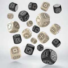 Набір кубиків Fortress Compact D6: Black&Beige (20 шт). Q WORKSHOP (STCB03)