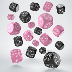 Набір кубиків Fortress Compact D6: Black&Pink (20 шт). Q WORKSHOP (STCB05)