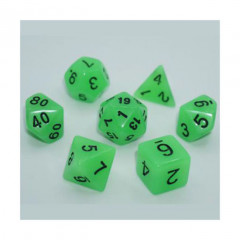 Набор кубиков RPG Glow in the dark 7 Dice Set Light green (g7dglow03)