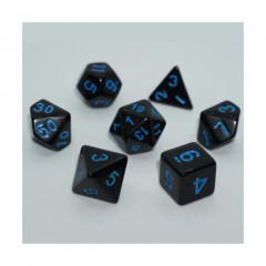 Набор кубиков RPG Opaque 7 Dice Set Black (w-blue) (g7dopaq12)