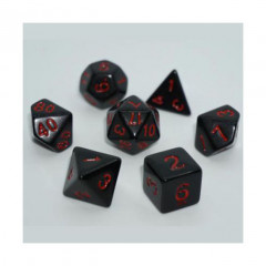 Набор кубиков RPG Opaque 7 Dice Set Black (w-red) (g7dopaq08)