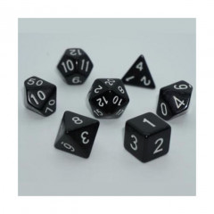 Набор кубиков RPG Opaque 7 Dice Set Black (w-white) (g7dopaq04)