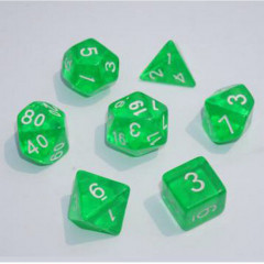 Набор кубиков RPG Transparent 7 Dice Set Green (g7dtran05)