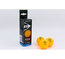 Фото Набір м’ячів для настільного тенісу 3 штуки DUNLOP MT-679174 2star PRO TOUR (пластик, d-40мм, помаранчевий)