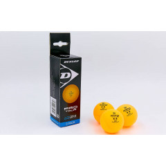 Набір м’ячів для настільного тенісу 3 штуки DUNLOP MT-679174 2star PRO TOUR (пластик, d-40мм, помаранчевий)