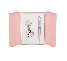 Фото Набір подарунковий Langres Heart: ручка кулькова + брелок, рожевий (LS.122003-10)