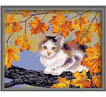 Фото Неслухняний котик, серія Тварини та птахи, малювання за номерами, 40 х 50 см, Ідейка, неслухняне кошеня (KH021)