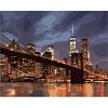Фото 1 - Нічний Нью-Йорк, серія Міський пейзаж, малювання за номерами, 40 х 50 см, Ідейка, Нічний Нью-Йорк (KH2133)