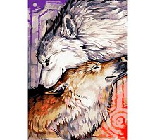 Фото Пара вовків 3, Серія Тварини, малювання за номерами, 40 x 50 см, Ідейка, КН2447