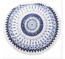 Фото Пляжний килимок Мандала біло-синій