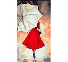 Фото Під білим парасолькою, Серія Люди, малювання за номерами, 27 x 50 см, Ідейка, КН2654