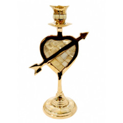 Свічник Shell жовтий метал 8,5x14x24,5 см. Арт.11056 (9370062)