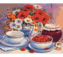 Фото Запрошення на чай, серія Букет, малювання за номерами, 40 х 50 см, Ідейка, KH2029
