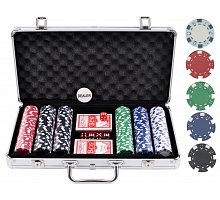 Фото Покерный набор на 300 фишек БЕЗ номинала в серебристом кейсе. 11,5g-chips