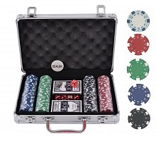 Фото Покерный набор на 200 фишек БЕЗ номинала в серебристом кейсе. 11,5g-chips