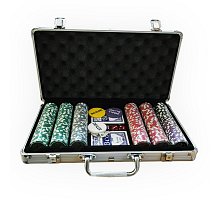 Фото Набір для покеру на 300 фішок C-1 (великий шрифт, номінал 1-500). 11,5g-chips