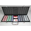 Фото 1 - Набір для покеру на 500 фішок з номіналом 5-500 у сріблястому кейсі. 11,5g-chips