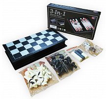 Фото Магнитный набор - Шахматы, шашки, нарды 25х25 см. SC56810