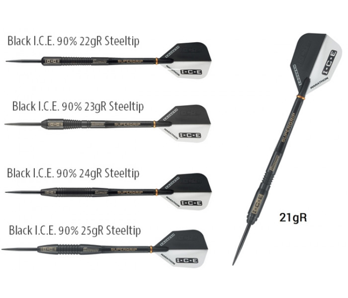 Дротики дартс Harrows Black Ice 90% tungsten steeltip