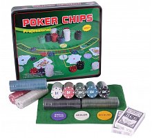 Фото Набор для покера на 500 фишек с номиналом в металлической коробке, номинал 1-50. 4g-chips