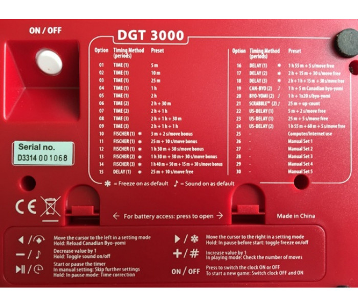Электронные шахматные часы DGT 3000 (10888)