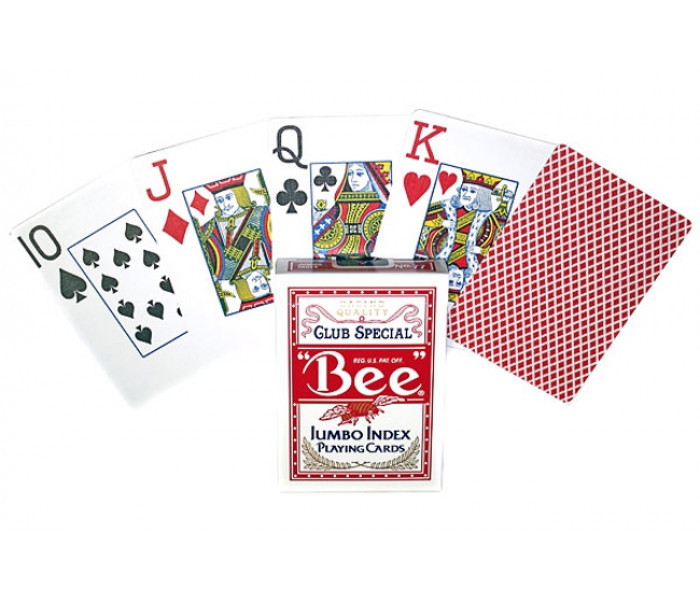Карти Bee Jumbo Index Red, 1001770red