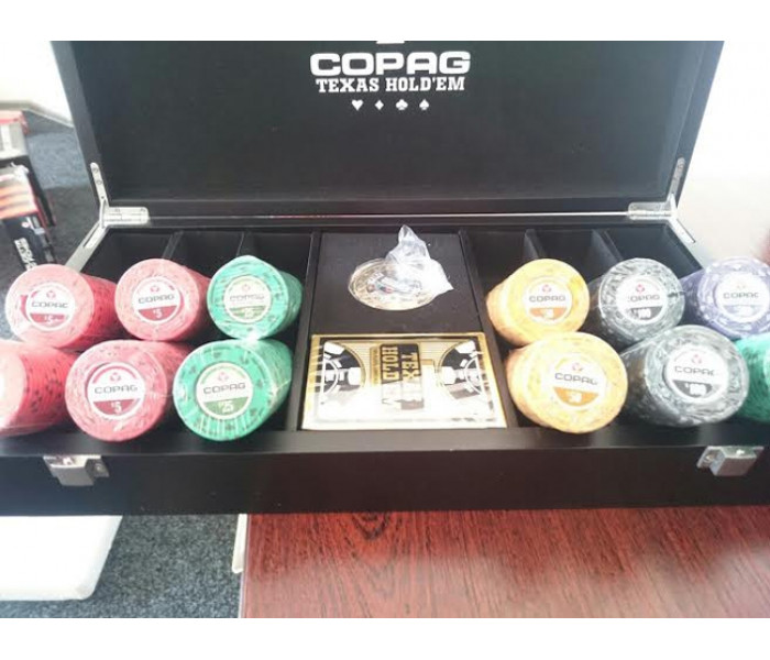 Набір для покеру на 300 фішок з номіналом 5-500, Copag Luxury Set 300. 14g-chips