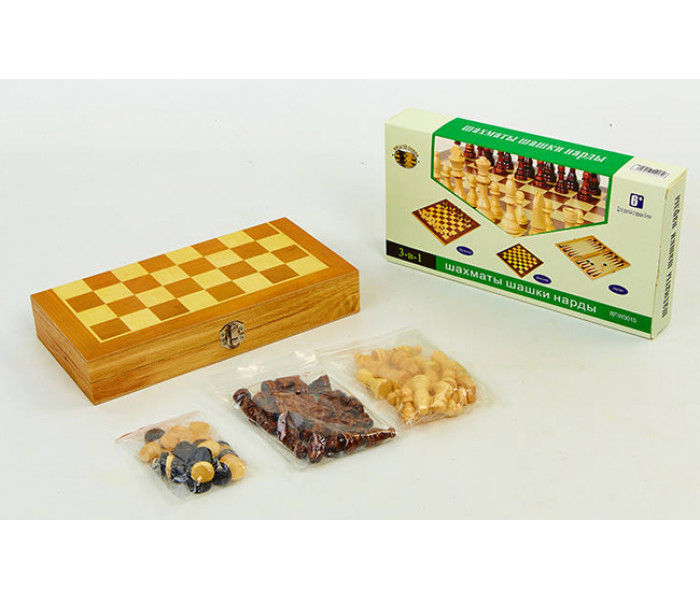 Набор из 3 игр (шахматы, нарды, шашки). 30 х 30 см. W3015
