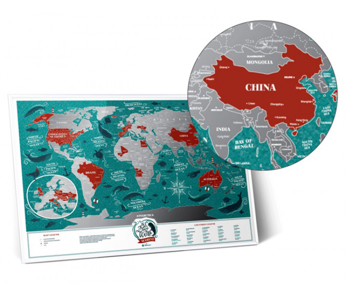 Скретч карта мира Travel Map Marine World (ENG) 1DEA.ME (4820191130203)