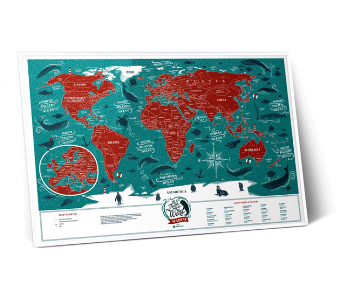 Скретч карта мира Travel Map Marine World (ENG) 1DEA.ME (4820191130203)