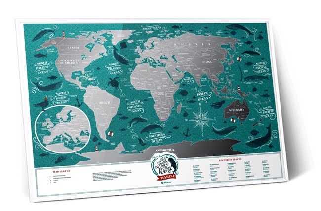 Фото Скретч карта мира Travel Map Marine World (ENG) 1DEA.ME (4820191130203)