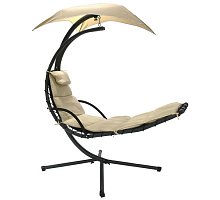 Фото Підвісне крісло DREAM бежевий з навісом від сонця, Garden4You 10024