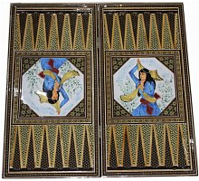 Фото Східні нарди Мозаїка хатам із розписом (Іран) 50 x 50 см, TYPE-B