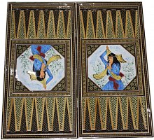 Фото Східні нарди Мозаїка хатам із розписом (Іран) 50 x 50 см, TYPE-C