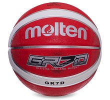 Фото М’яч баскетбольний гумовий №7 MOLTEN BGRX7D-WRW (гума, бутіл, червоно-білий)