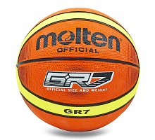 Фото М’яч баскетбольний гумовий №7 MOLTEN BGRX7-TI (гума, бутил, оранжевий)