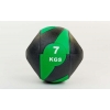 Фото 2 - М’яч медичний (медбол) із двома рукоятками FI-5111-7 7кг (гума, d-27,5см, чорний-зелений)