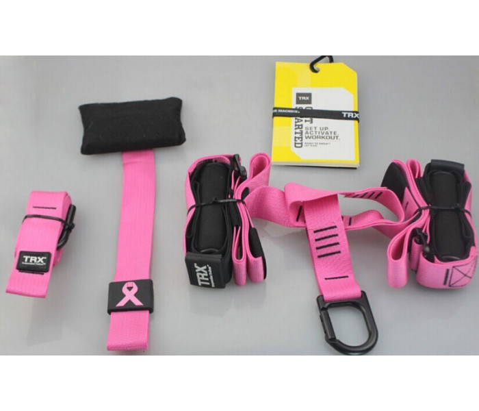 TRX Петлі підвісні тренувальні PRO PACK HOME PINK P3 FI-3726-P (функц.пет, сумка, рожевий)