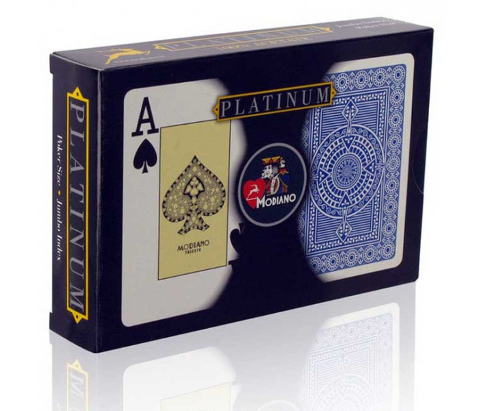 Карты подарочные Modiano Platinum Poker Acetate Jumbo (2 колоды)