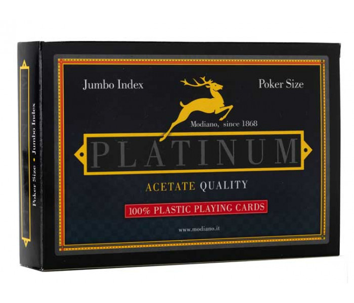 Карты подарочные Modiano Platinum Poker Acetate Jumbo (2 колоды)