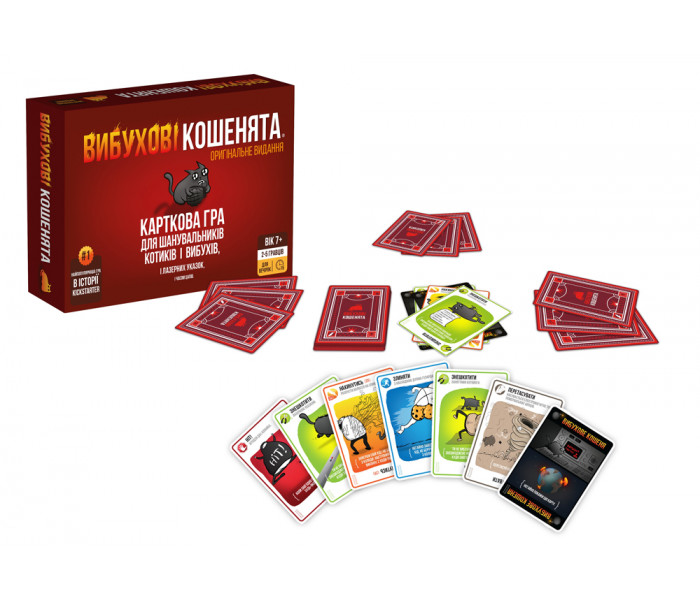 Настольная игра Вибухові кошенята, українською (Взрывные котята)