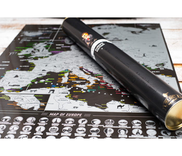 Скретч карта Європи My Map Europe Black edition (англ. мова)