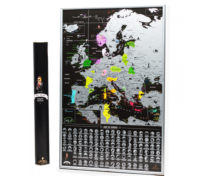 Скретч карта Європи My Map Europe Black edition (англ. мова)