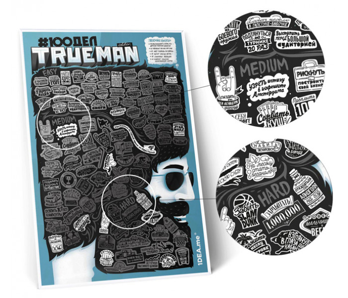 Скретч постер #100 ДЕЛ TrueMan Edition (РУС) 1DEA.ME (4820191130258)