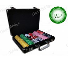 Фото Набір покеру на 200 керамічних фішок без номіналу ECO Strip-200. 8g-chips (фішки зі смужками)