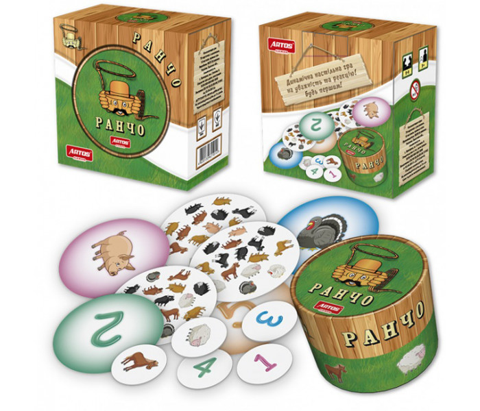 Настільна гра Дуплет у стилі Ранчо (по типу Dobble, Доббль). Artos Games (1014)